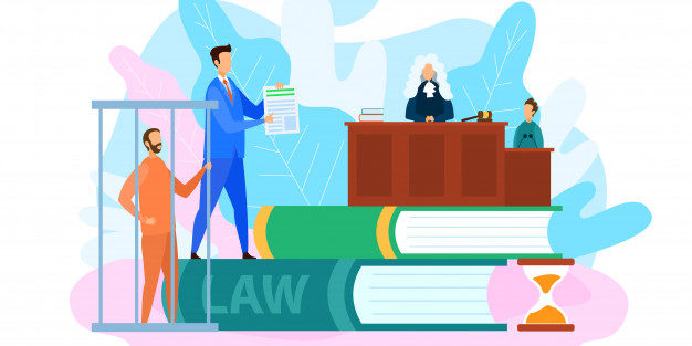 Courtroom Trial Process Judgement Illustration 82574 4473 626x313