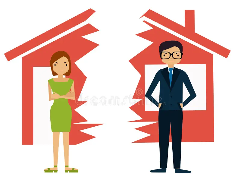 Divorce Man Woman Divide House 47094015