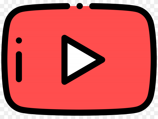 Illustration-of-youtube-player-icon-design-on-transparent-background-PNG